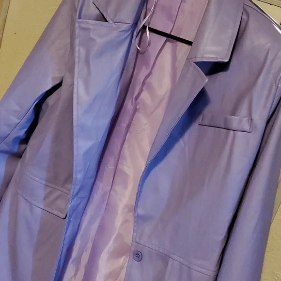 Purple Leather Jacket, lavender t runs small though marked medium - Picture 2 of 2